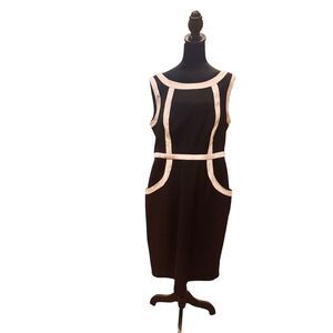 Connected Apparel Black & White Sheath Dress – Size 16